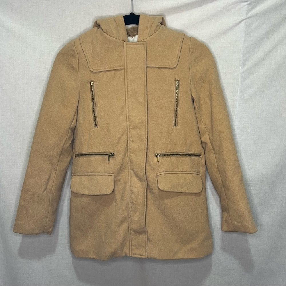 Copper Key, Girls Tan Jacket with Faux Fur Interior, Size 10/12